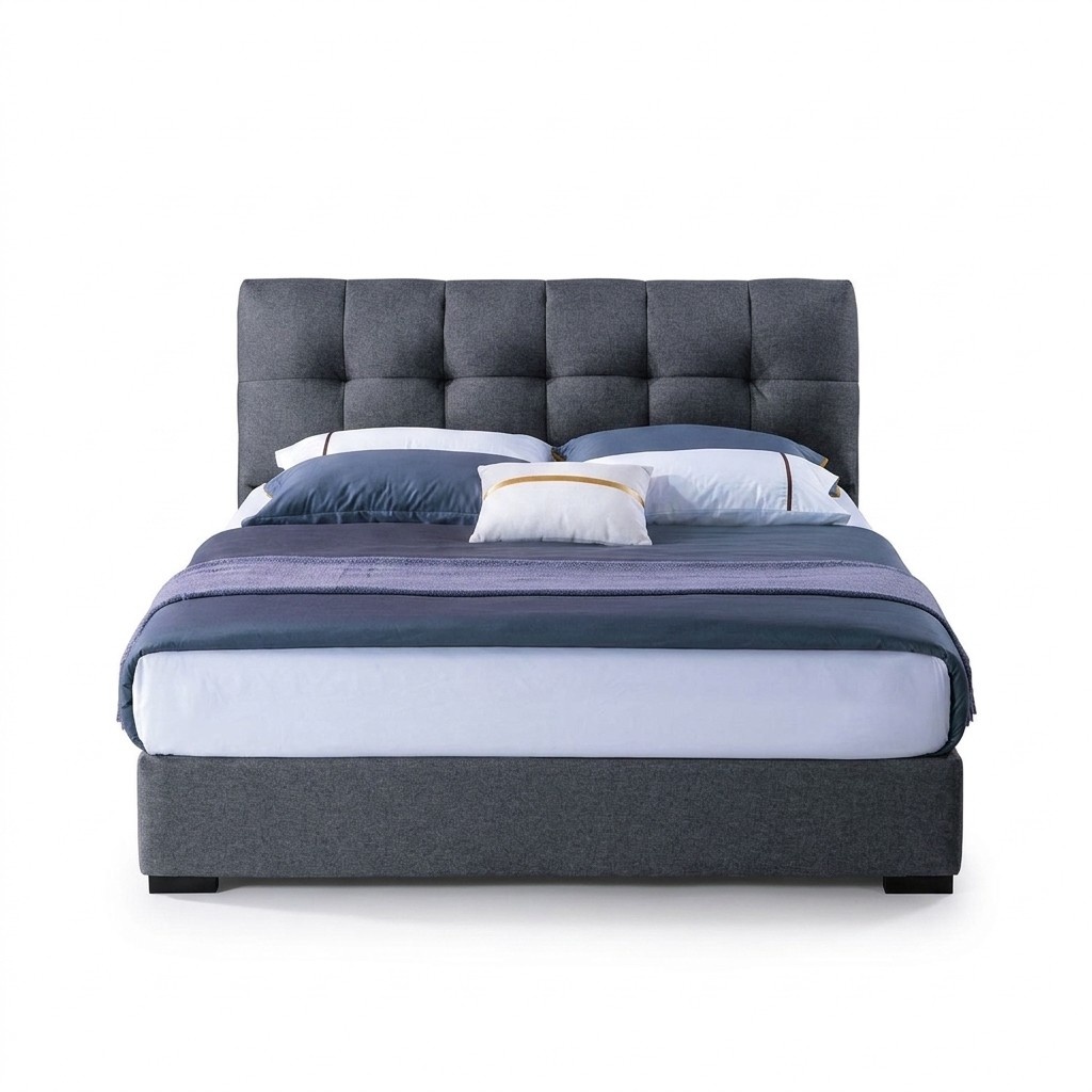 Bed Design Luxury Double Hotel Beds Marriage Sleep Room Blue Style White Furniture New