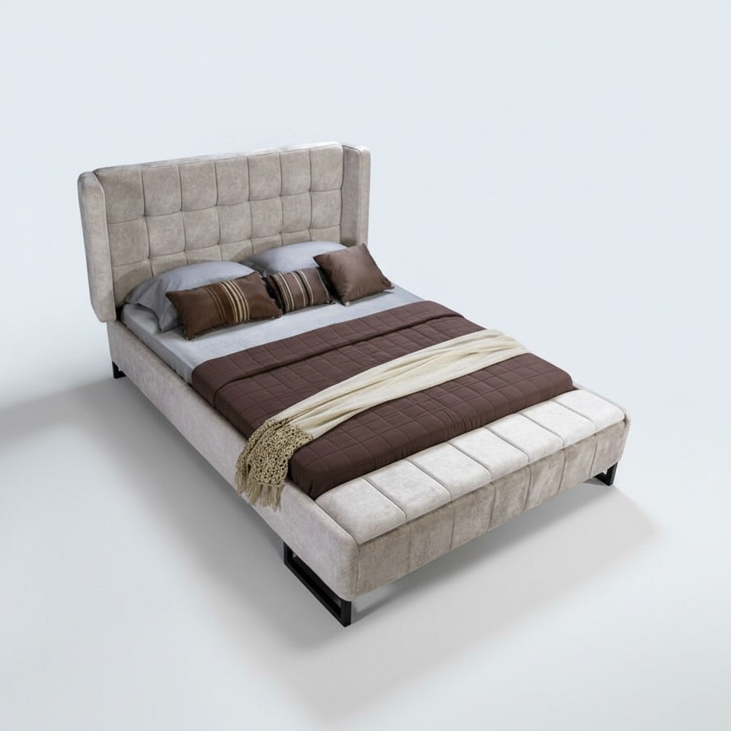 Bed Double bed Furniture Furnishing Bedroom Design Fabric Textile