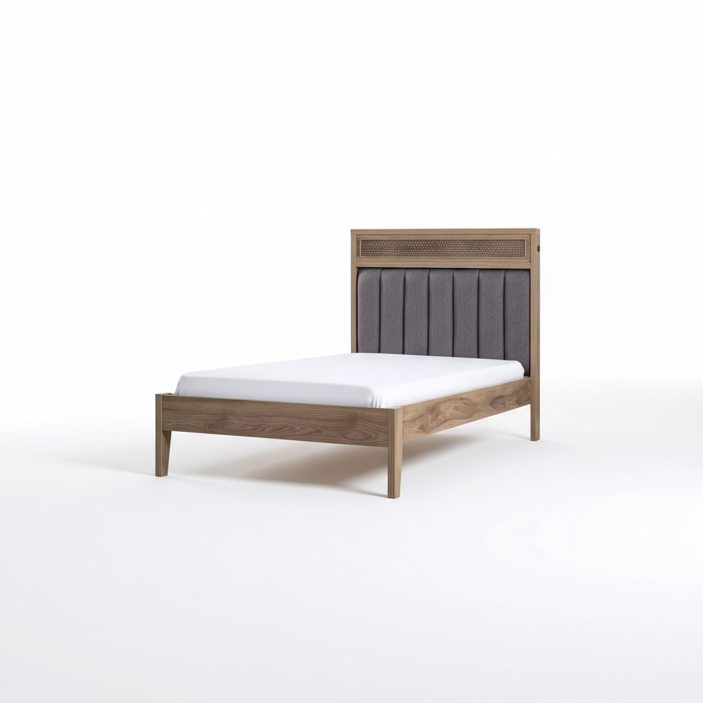 Bed frame children\'s furniture bed wood brown youth bed 100 cm classic