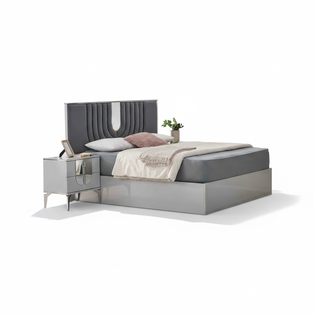 Bed frame double bed bedroom bed gray beds furniture marriage bed