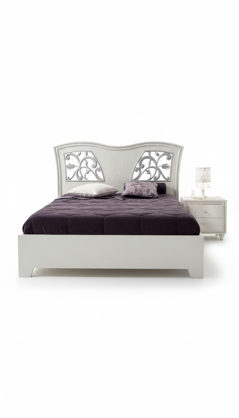 Bed Frame Wood Double Bedroom White Modern Double Bed Furniture Bed Beds New