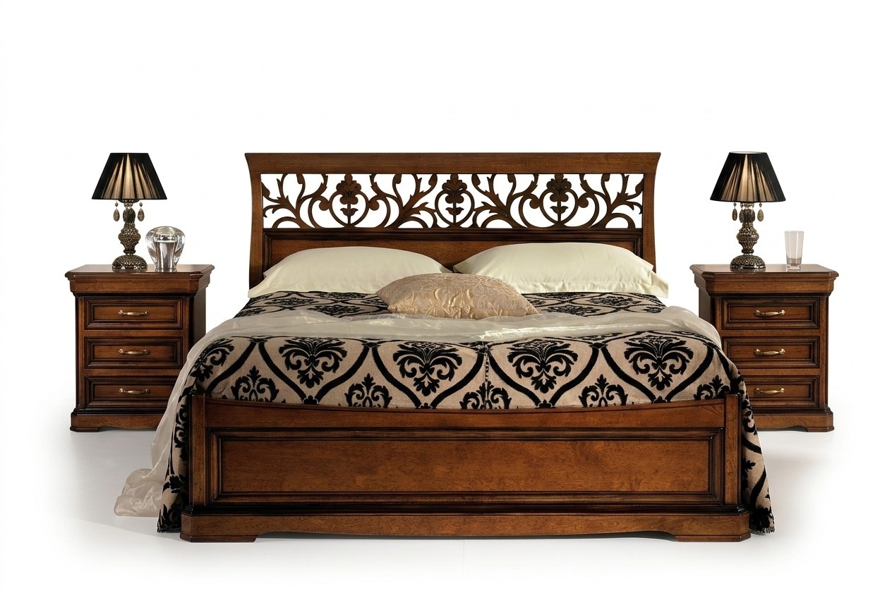 Bed furniture double bed natural wood bedroom furniture design beds furniture Italy
