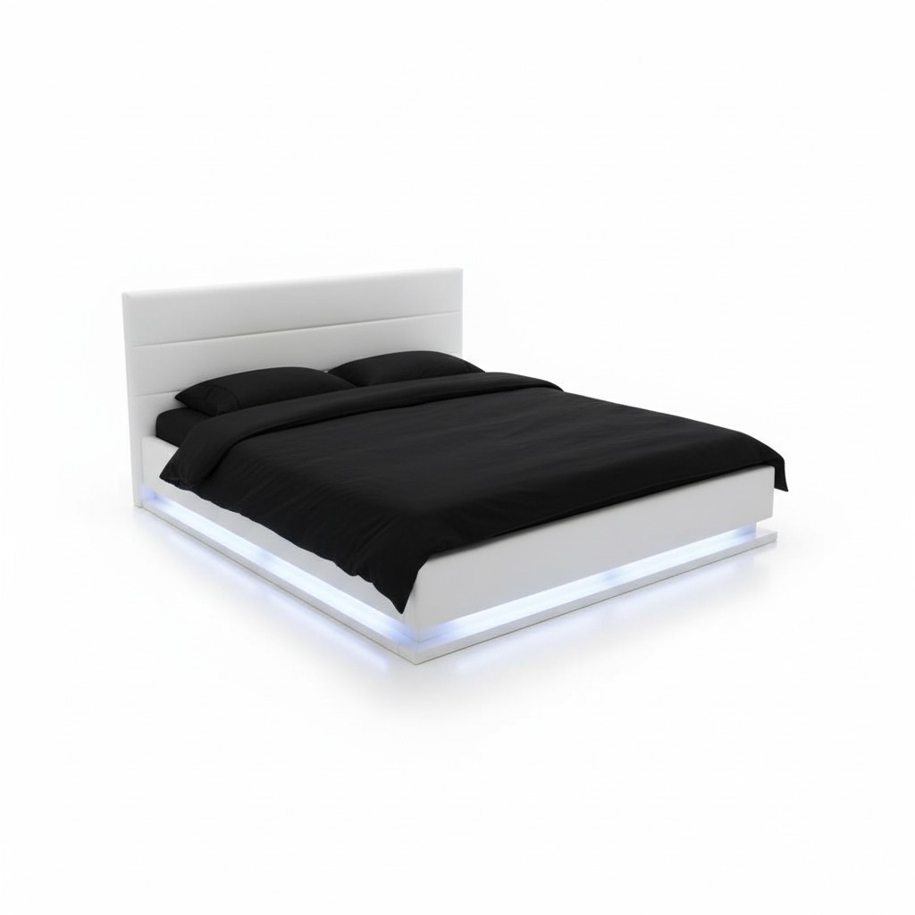 LED Bed Light Double Bed 180 x 200 Furniture Bedroom Design New