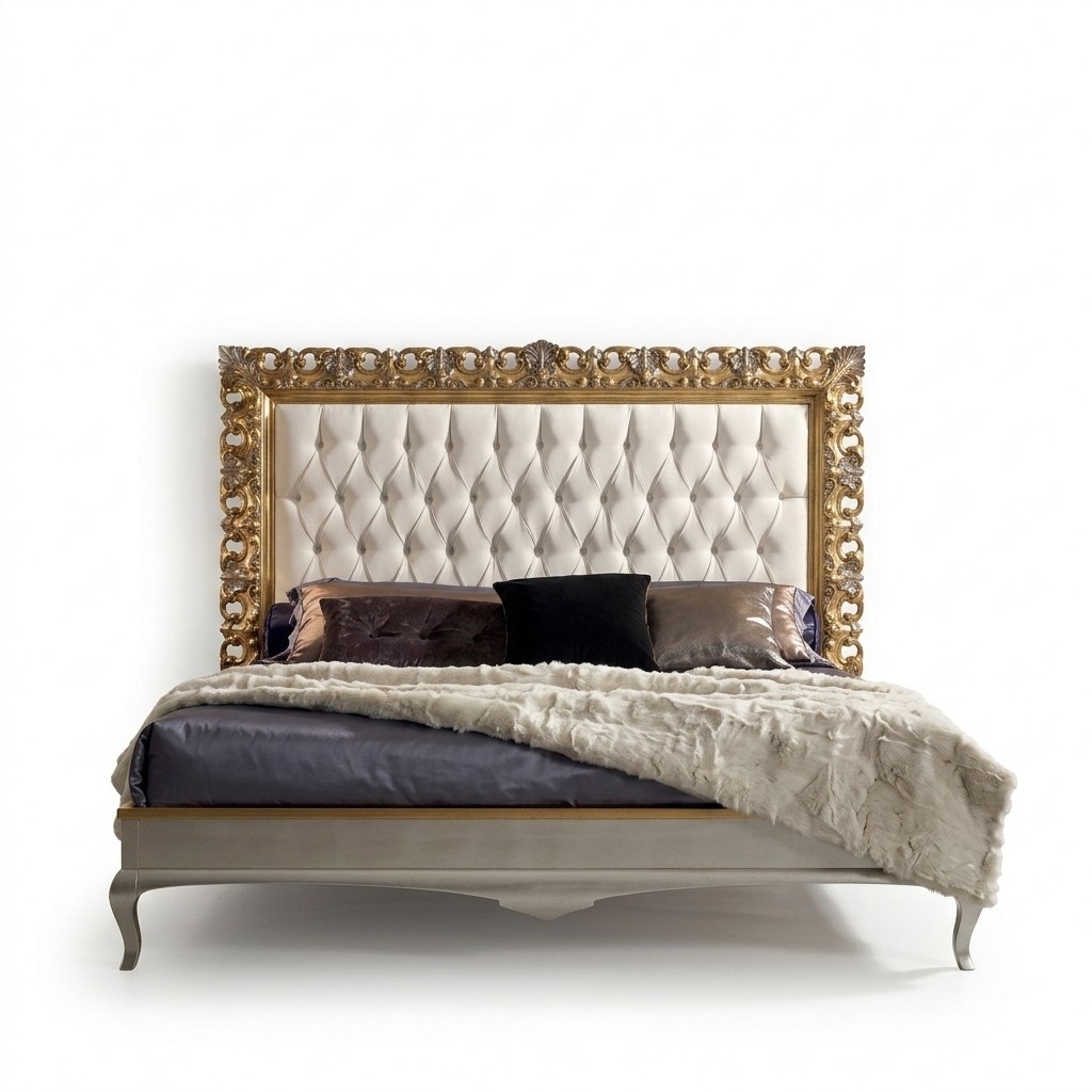 Bed Luxury Bed Frame Wood Bedroom Double Italian Furniture New