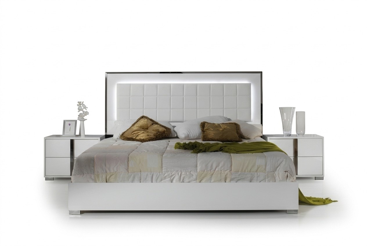 Bed Modern Beds Upholstered Bed Double Bed Bed Frame White Design Bedroom