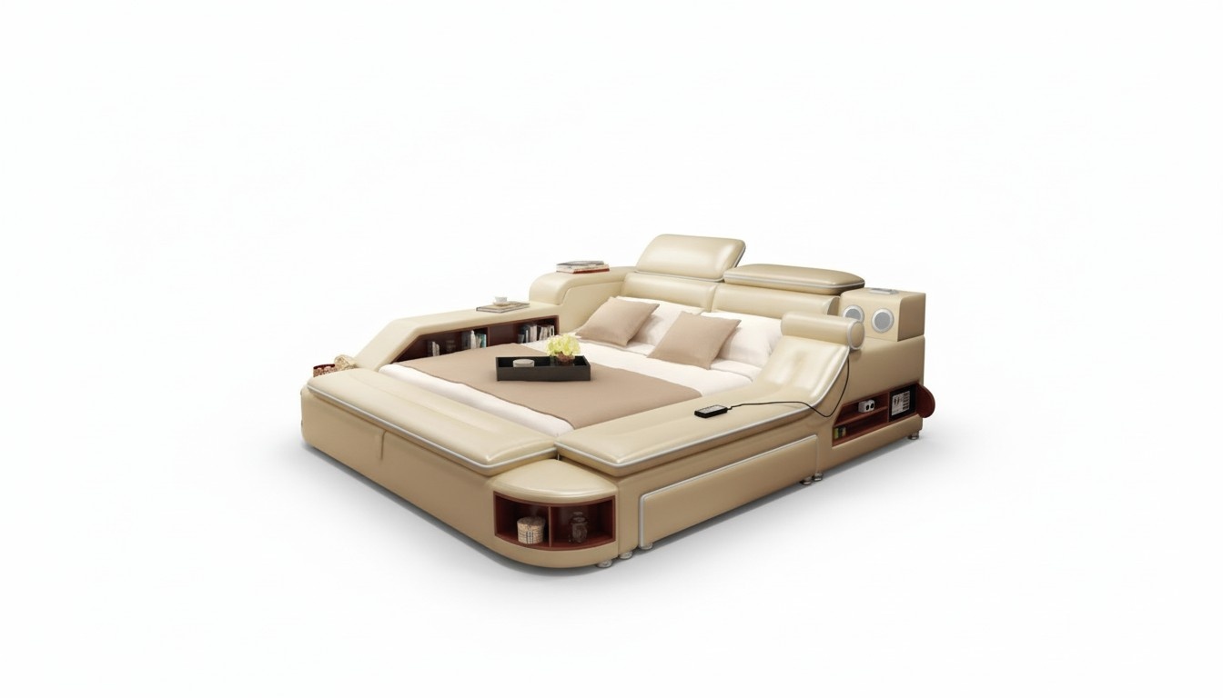 Bed Multifunction Safe Heat Lounger USB Sound Double Beds Function New