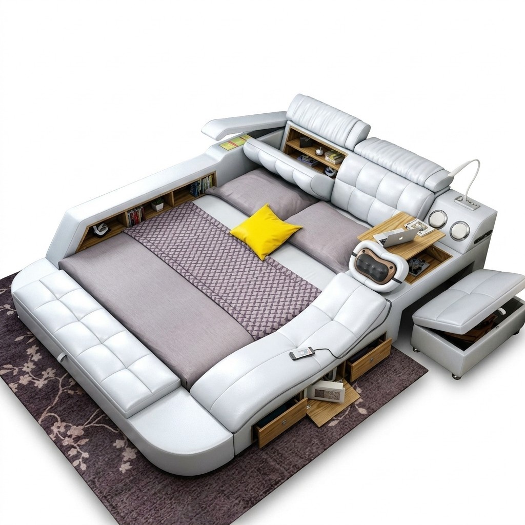 Bed Multifunctional safe heat lounger USB sound system double beds