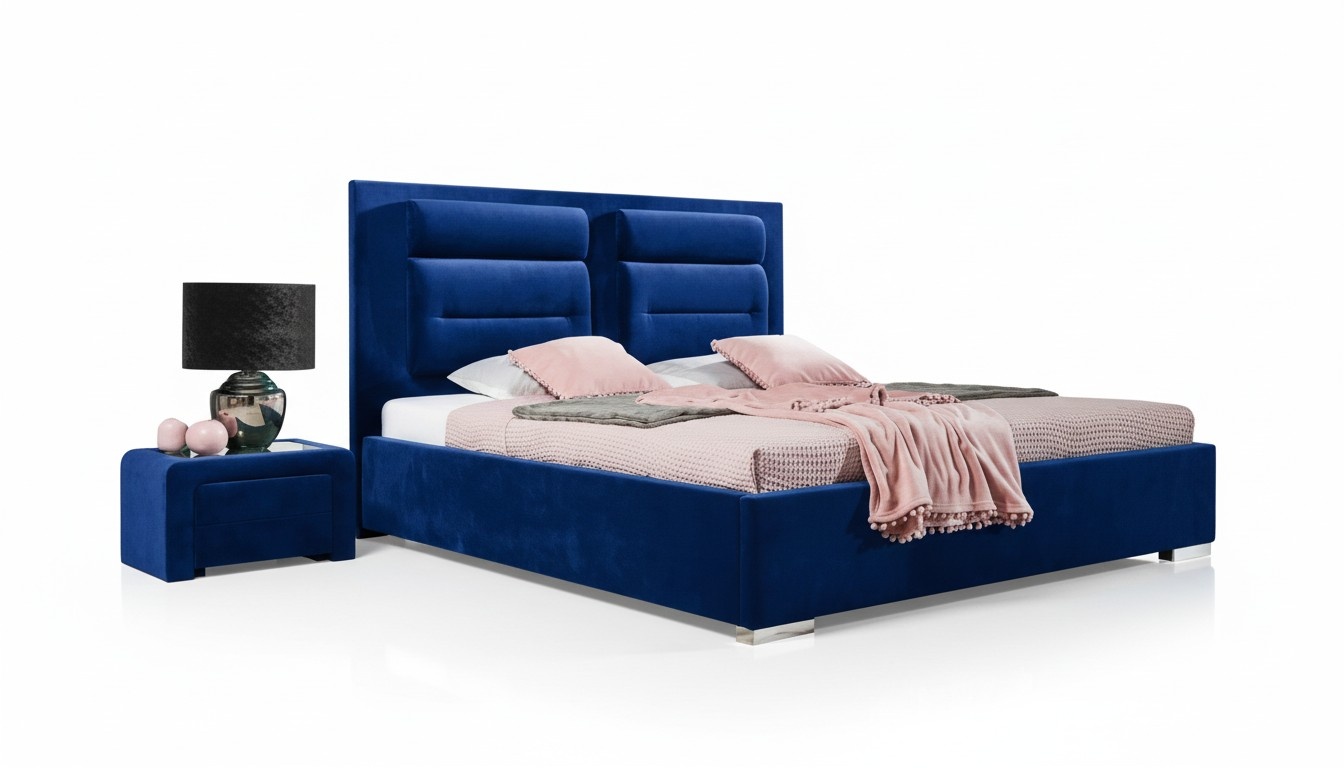 Set furniture bed textile 2x bedside table 3 pieces bedroom modern luxury beds new