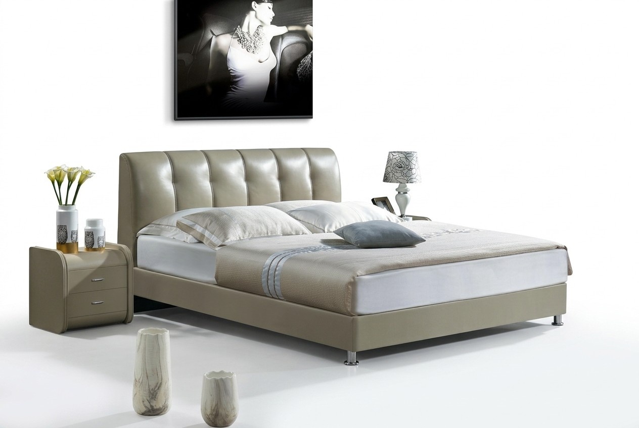 Textile bed 2x bedside table 3 pieces bedroom set furniture modern luxury beds new.