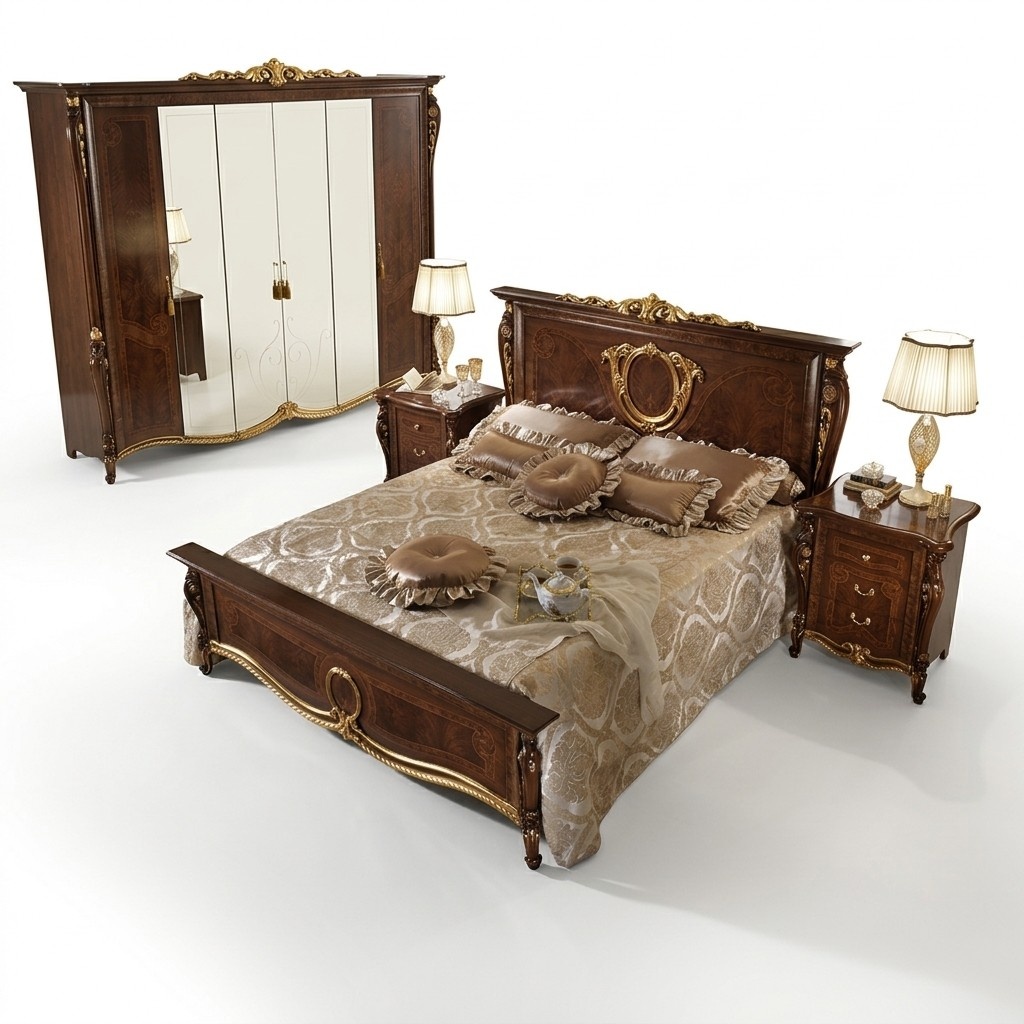 Bed upholstery classic double bed 180x200cm wood hotel beds bedroom new