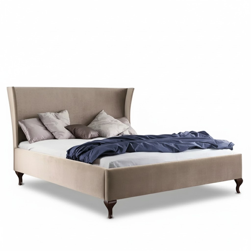 Bed Cushion Design Luxury Double Hotel Beds Baroque Wood Furniture