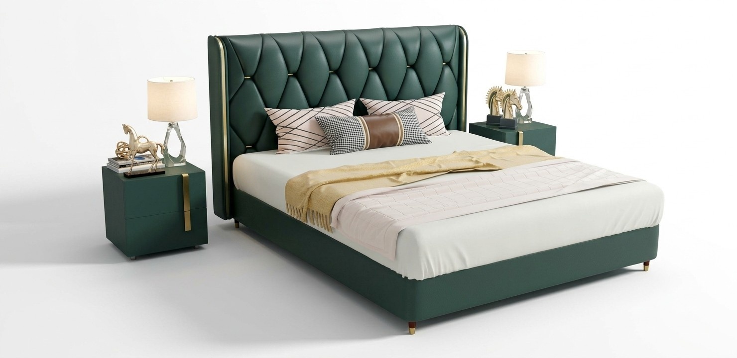 Bed Cushion Design Luxury Double Hotel Beds Marriage 180x200cm Leather