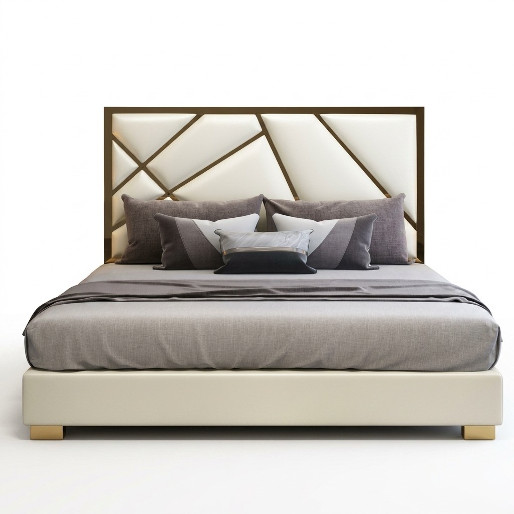 Bed upholstery design luxury double hotel beds sleeping room leather new