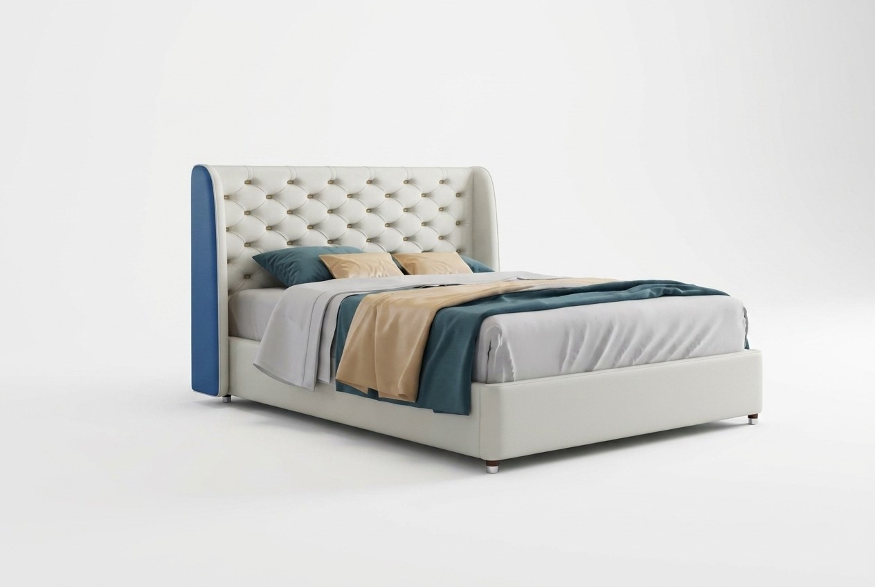 Bed upholstery design luxury double hotel beds sleeping room leather modern