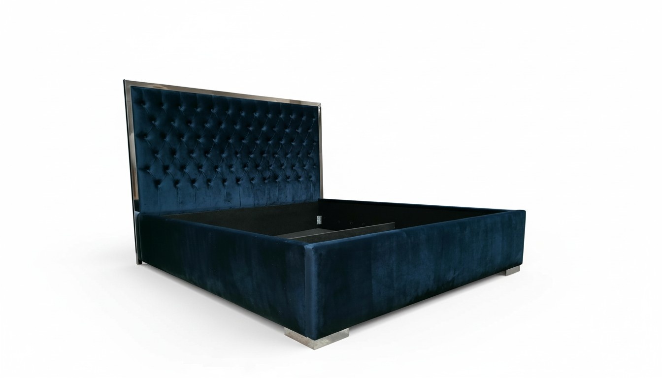 Bed upholstery design luxury double beds blue 180x200cm bedroom leather hotel