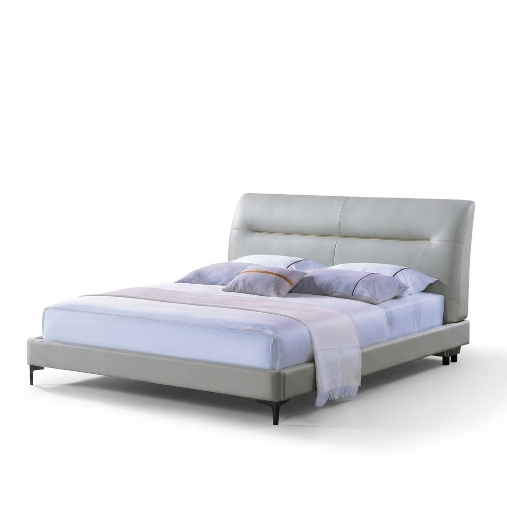 Bed upholstery design luxury double hotel beds sleeping room leather luxury 180x200