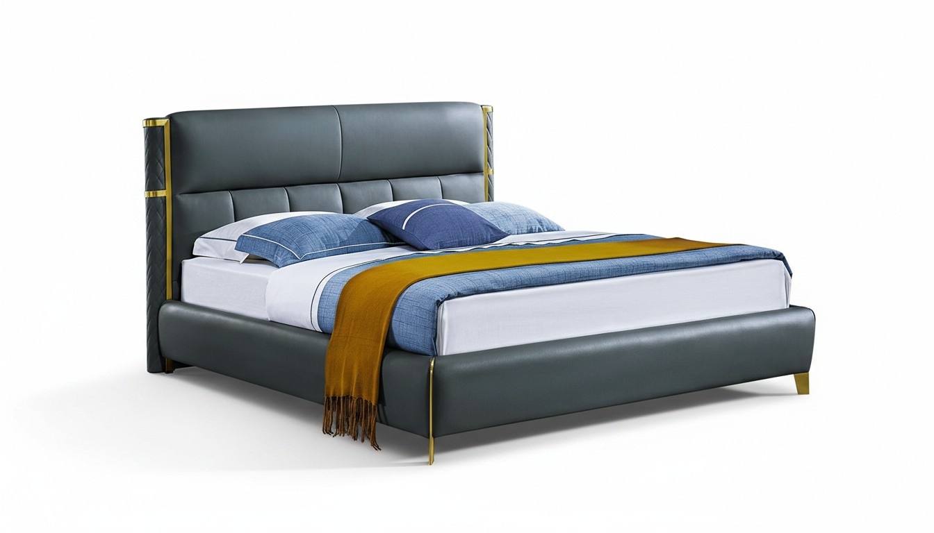Bed cushion design luxury double hotel beds marriage sleep room textile 180x200cm.