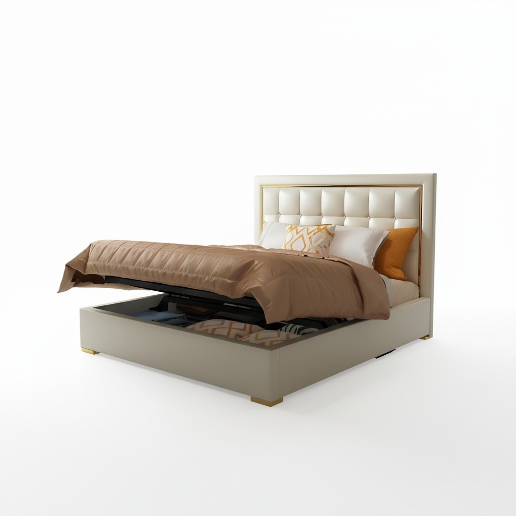 Bed upholstery design luxury double beds gray sleep 180x200cm room leather hotel