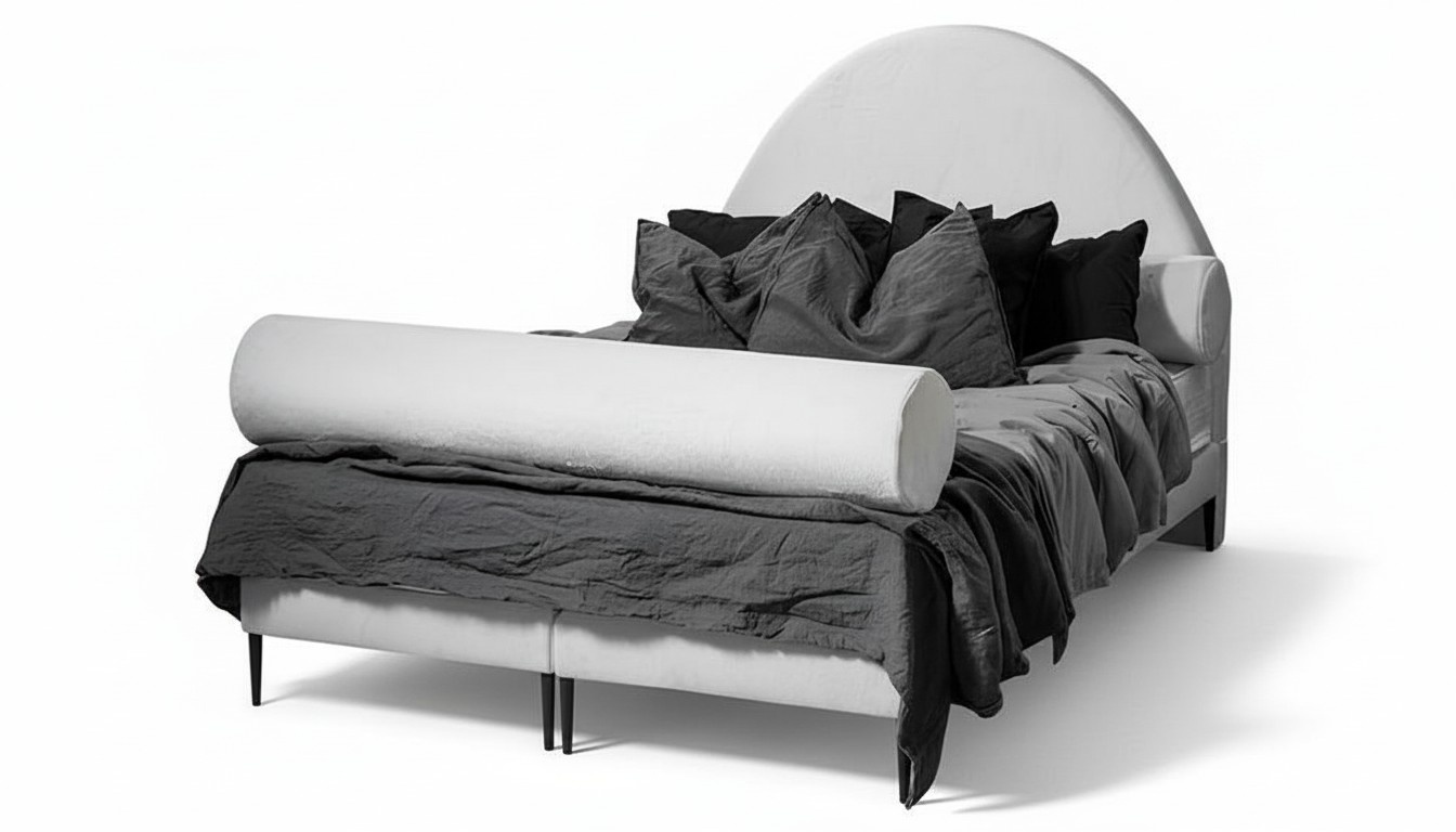 Bedroom bed double bed 180 cm mattress white modern style high quality