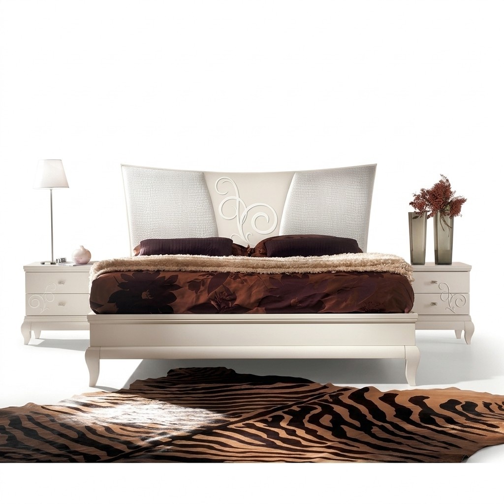 Bedroom Bed Nightstand Double Beds Set Bedstead Beds Set 3pcs.