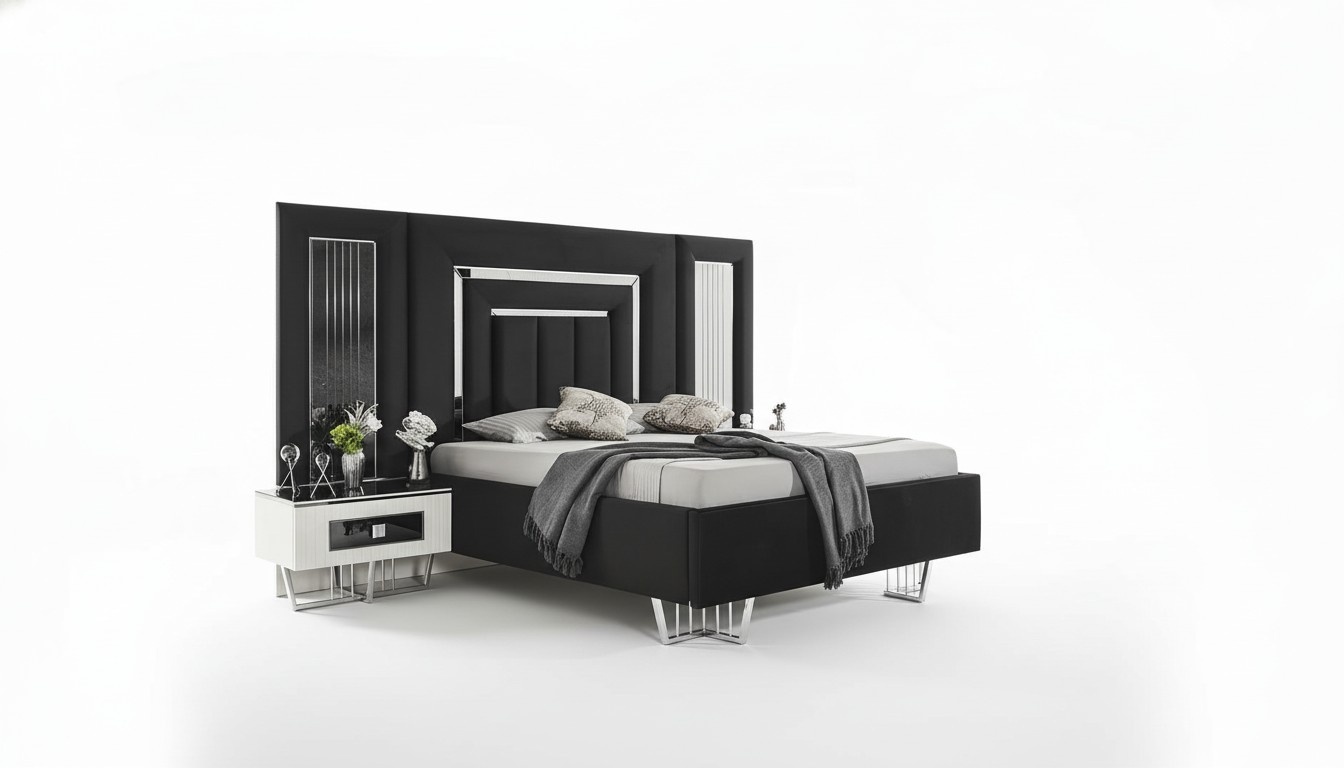 Bedroom cabinet furniture metal luxury beds Elegant bed metal bed frame