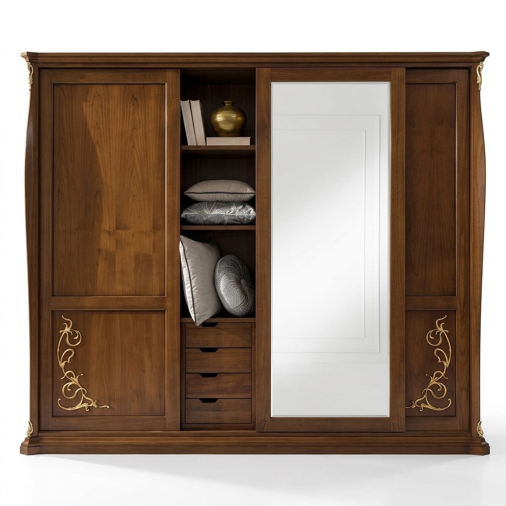 Bedroom wardrobe wood furniture baroque new classic wardrobe cupboards