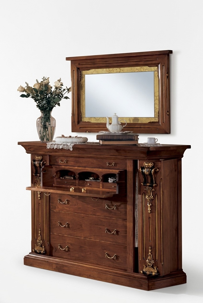 Bedroom Chest of Drawers with Mirror Classic Furniture 2 pcs.