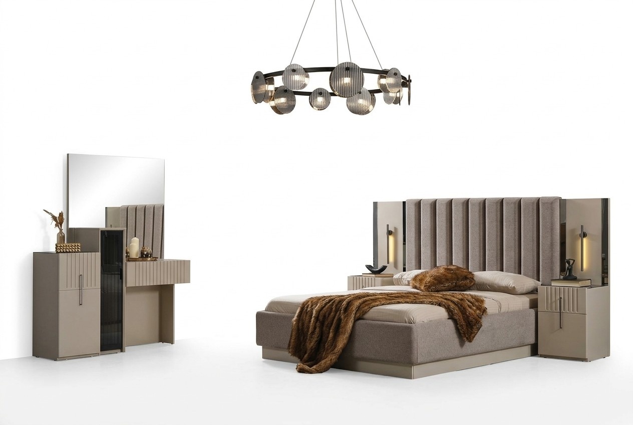 Bedroom complete bed 2x nightstands dresser bedroom furnishings