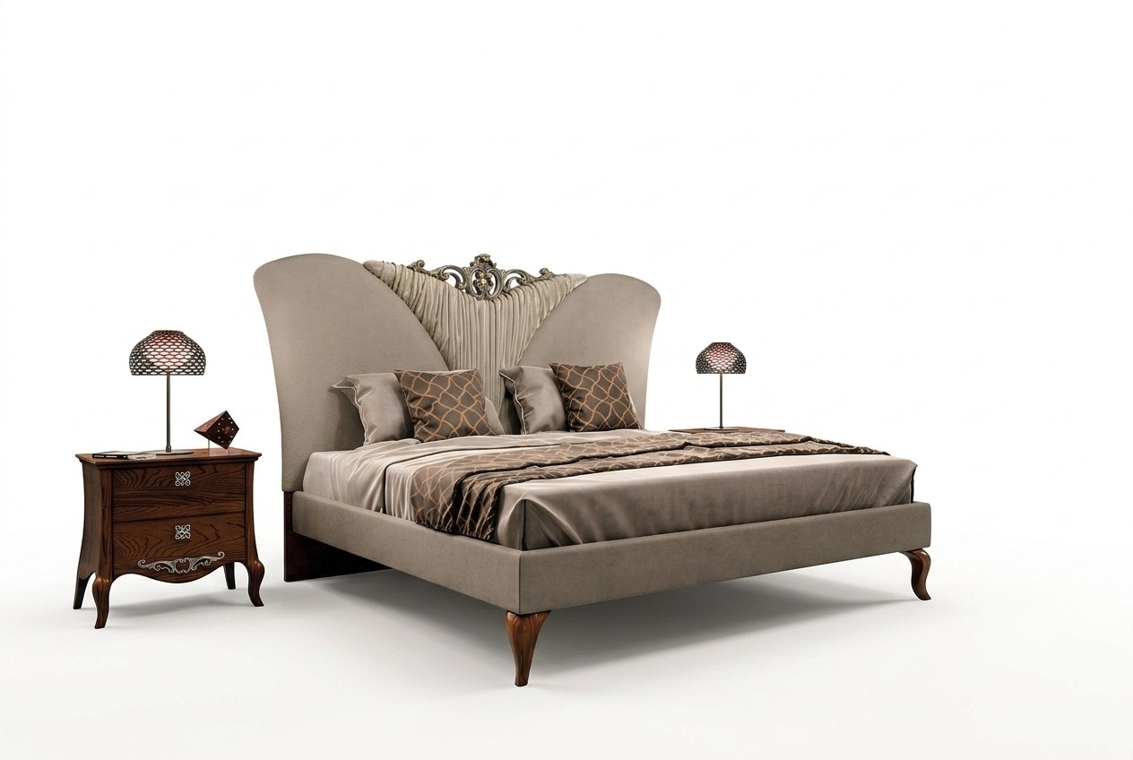 Bedroom Complete Bed 2x Bedside Table 3pcs Set Design Luxury Complete Sets
