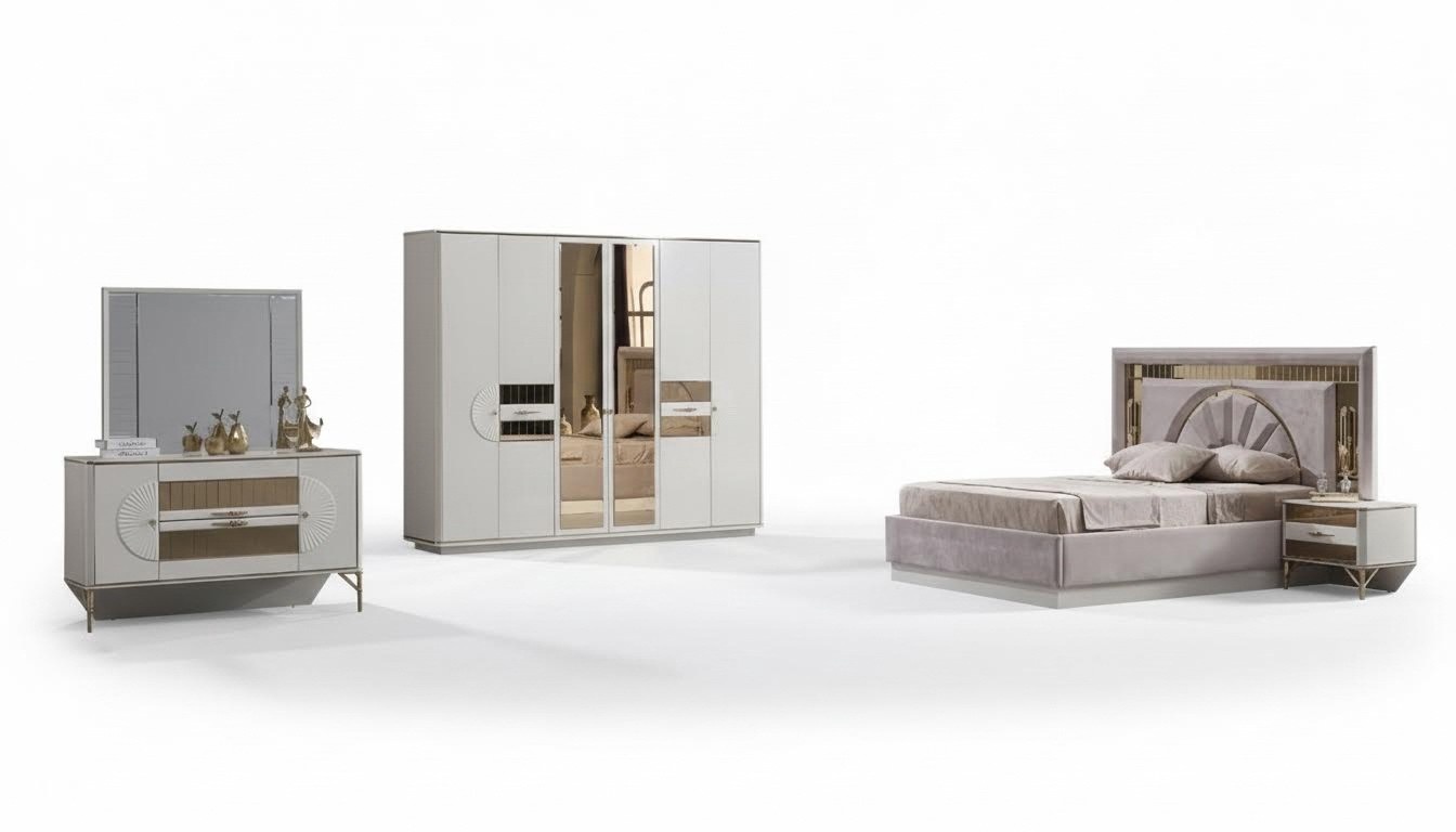 Bedroom complete set bed set furniture guest room wardrobe 5-piece.