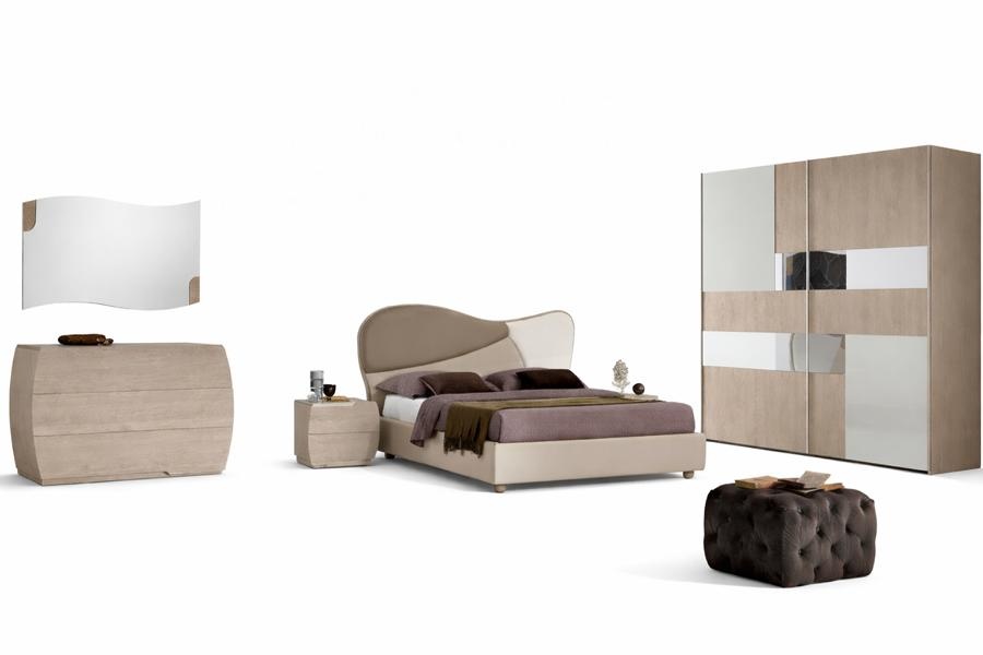 Bedroom Complete Set Royal Modern Bed Wardrobe Bedside Table 5 Pieces