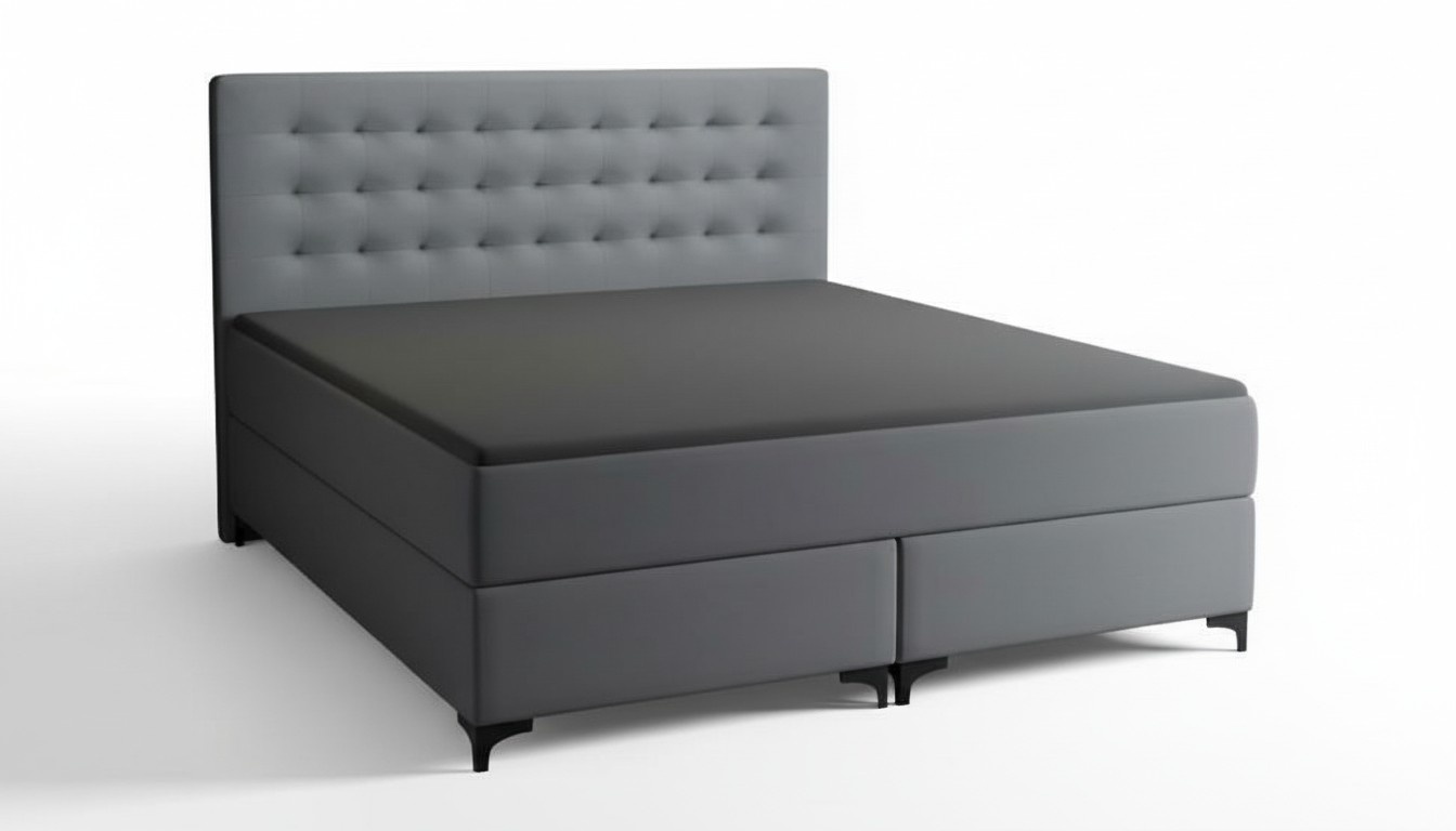 Bedroom double bed 180cm mattress gray bed modern style wood