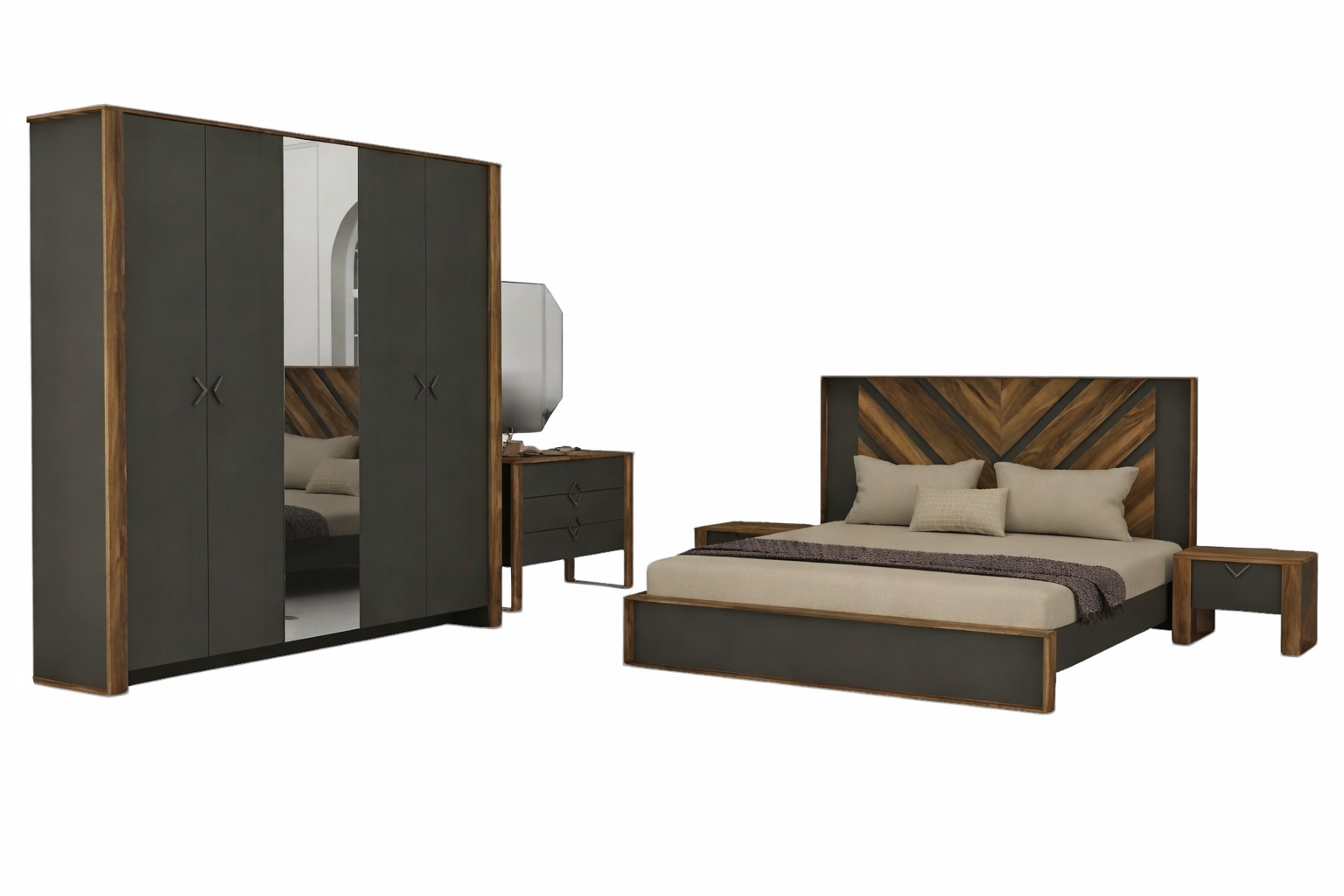 Bedroom furniture Bedroom set complete modern 5-piece
