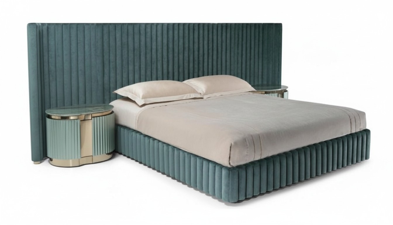 Bedroom furniture double bed 2x bedside tables bed frame nightstand