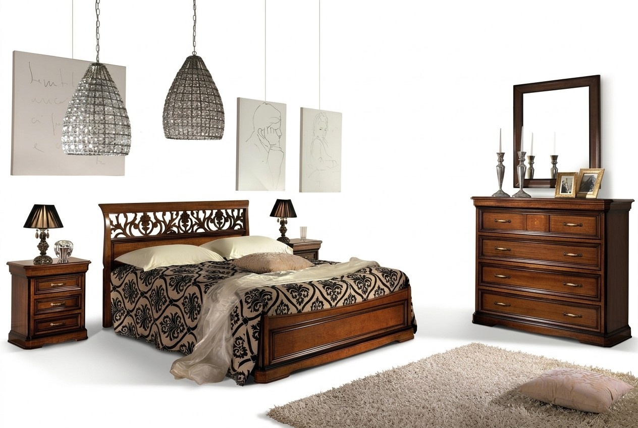 Bedroom furniture set Italian furniture bedside table solid wood 3 pieces