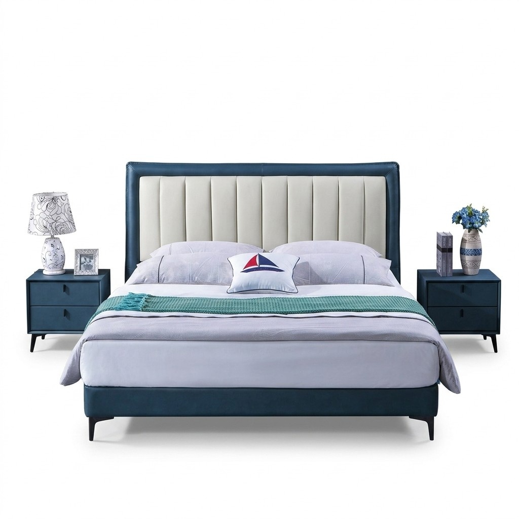 Bedroom Group Bed Luxury Furniture Bedside Tables 3pcs Set Hotel New!