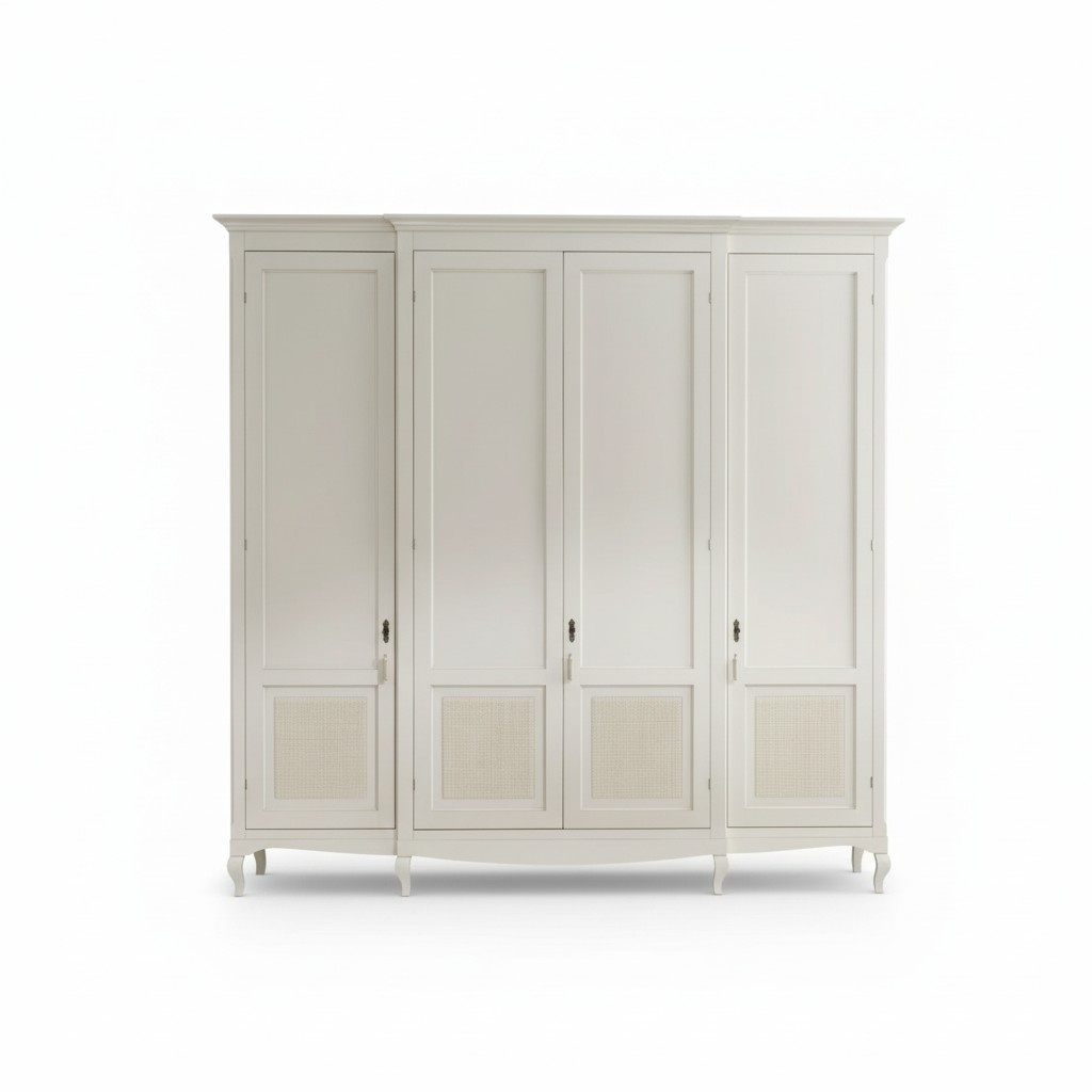Bedroom Luxury Wardrobe White Cupboard Wood Modern Furniture New