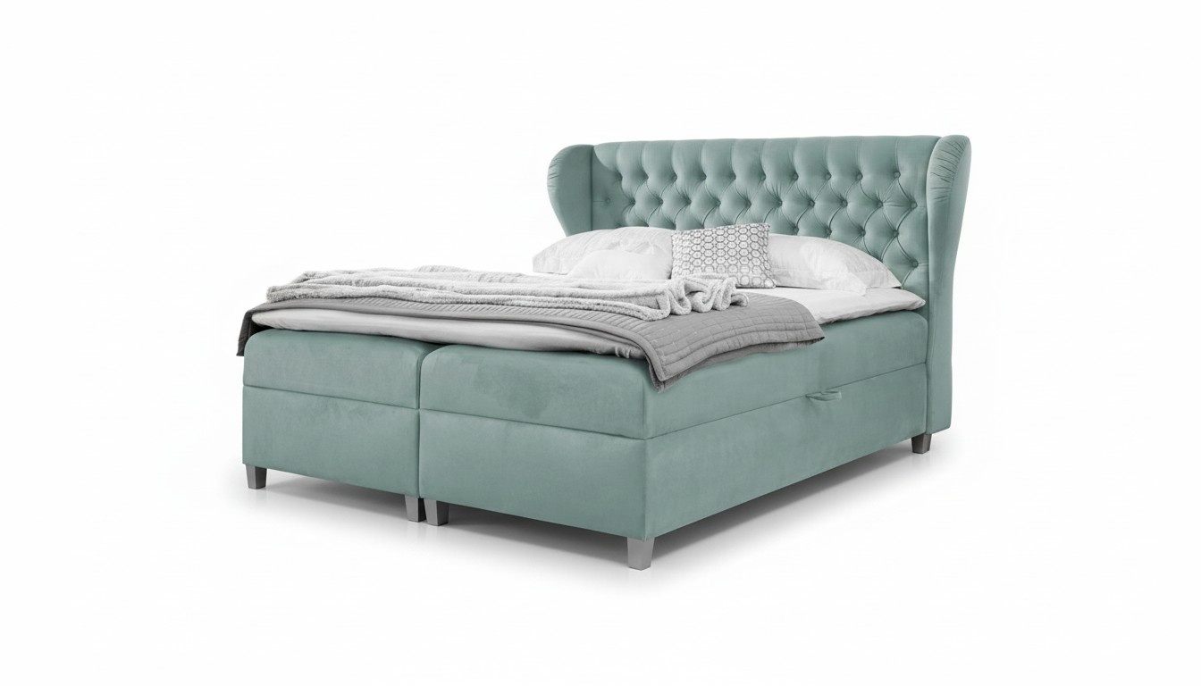 Bedroom Modern Bed Chesterfield Furnishings Upholstered Bed Wood Design Furniture