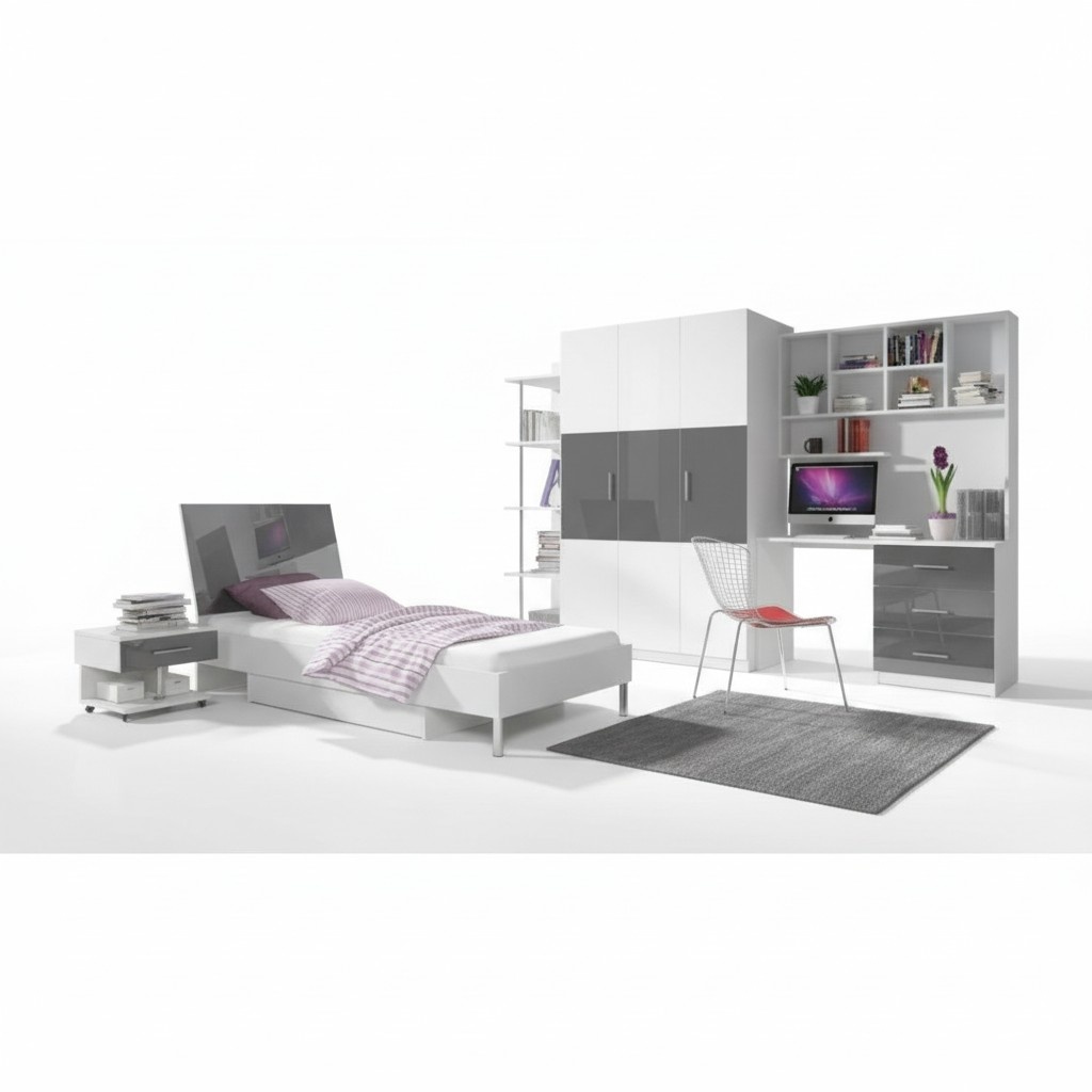 Bedroom modern Murphy bed bedside table 5 pieces. Youth Nursery Set