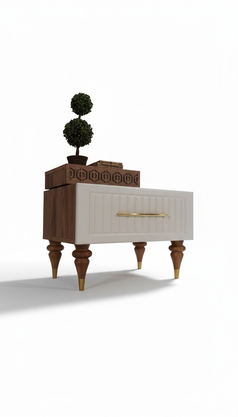 Bedroom nightstands Material wood Style furniture Brown new luxury