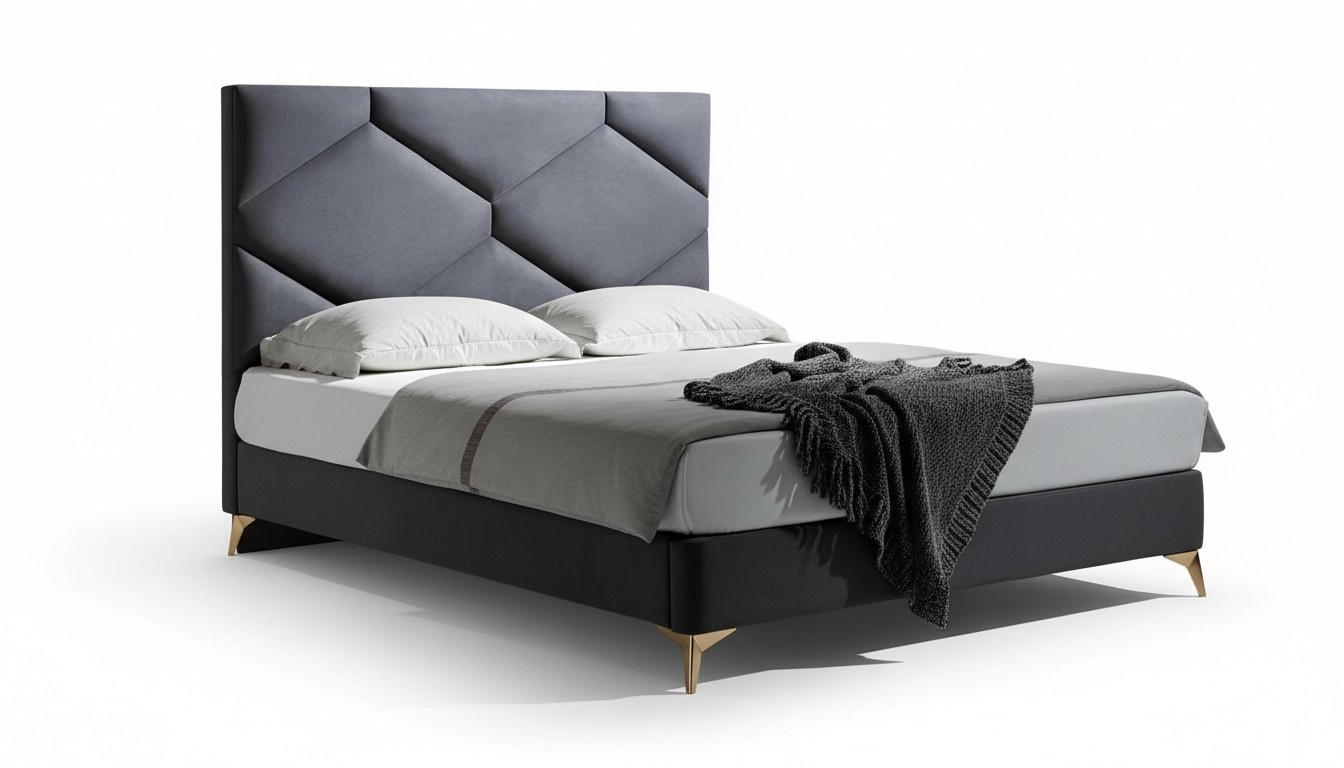 Bedroom set bed + 2x nightstands 3pcs. bedside table furniture luxury hotel velvet