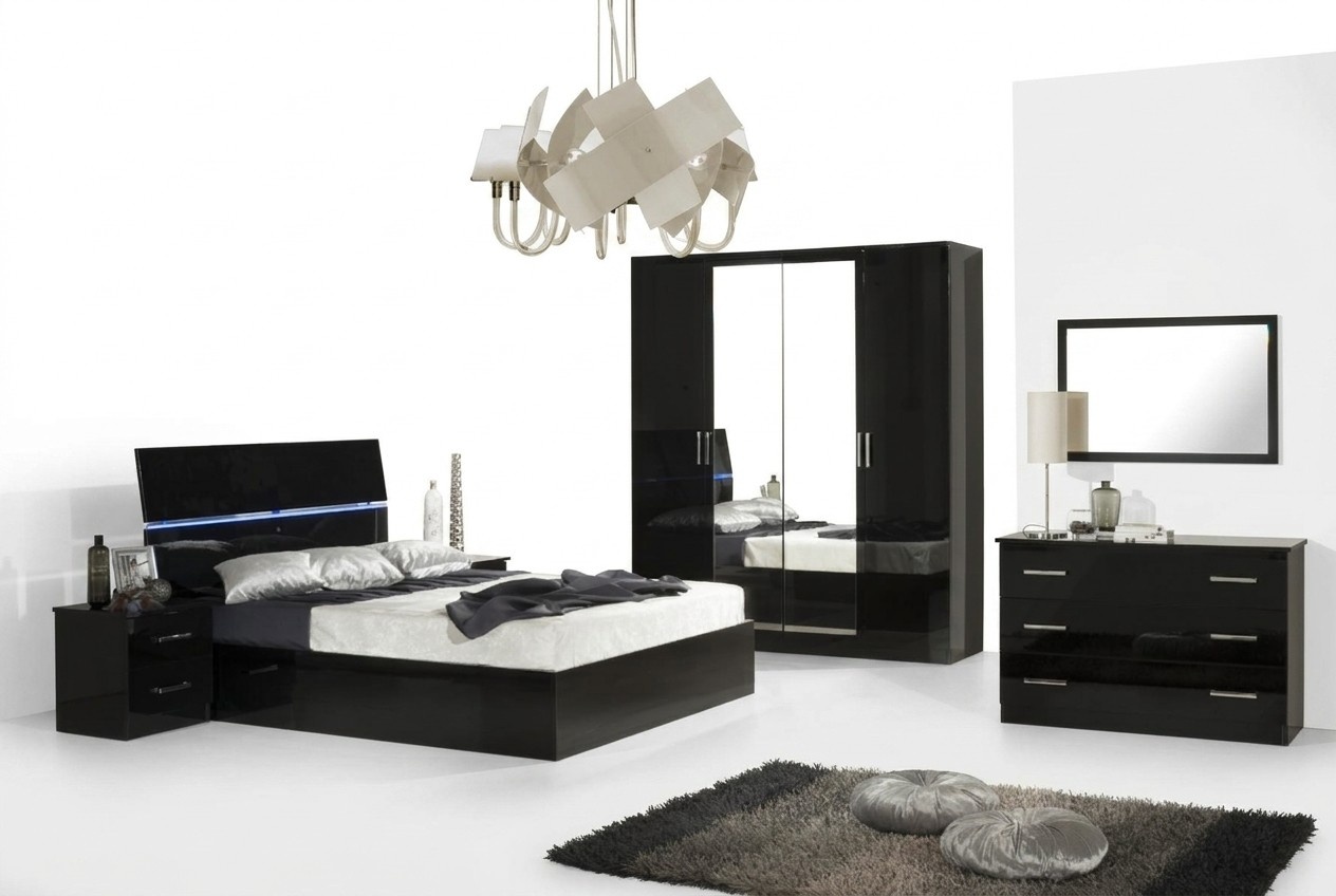 Bedroom set complete chest of drawers bed wardrobe beds night console 6 pieces.