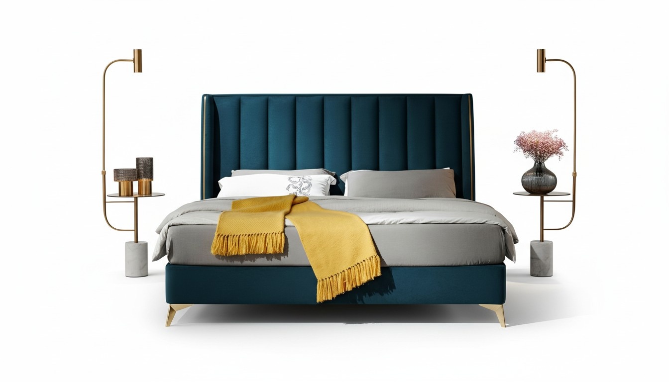 Bedroom Set Design Modern Luxury Bedroom Bed 2x Nightstand 3pcs New