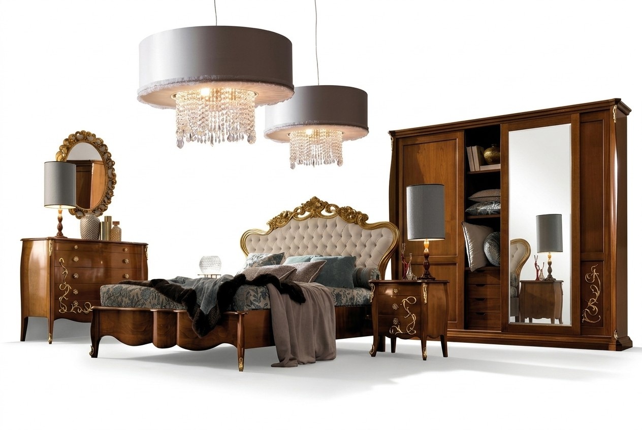 Bedroom set hotel design bedroom luxury bed bedside table chest of drawers 6 pieces