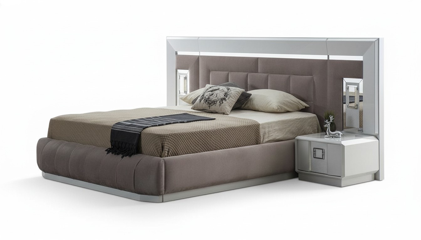 Bedroom Set Luxury Complete Bed 2x Bedside Table Modern Furniture 3pcs New