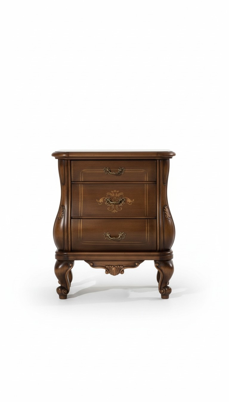 Bedroom Side Table Luxury Bedside Table Art deco Style Wood Hotel