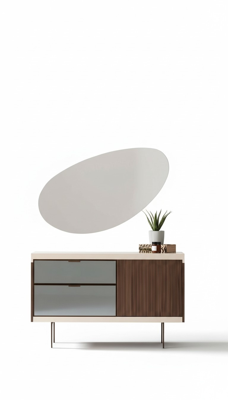 Bedroom Sideboard Cabinets Luxury Wood with Glass Modern Designer