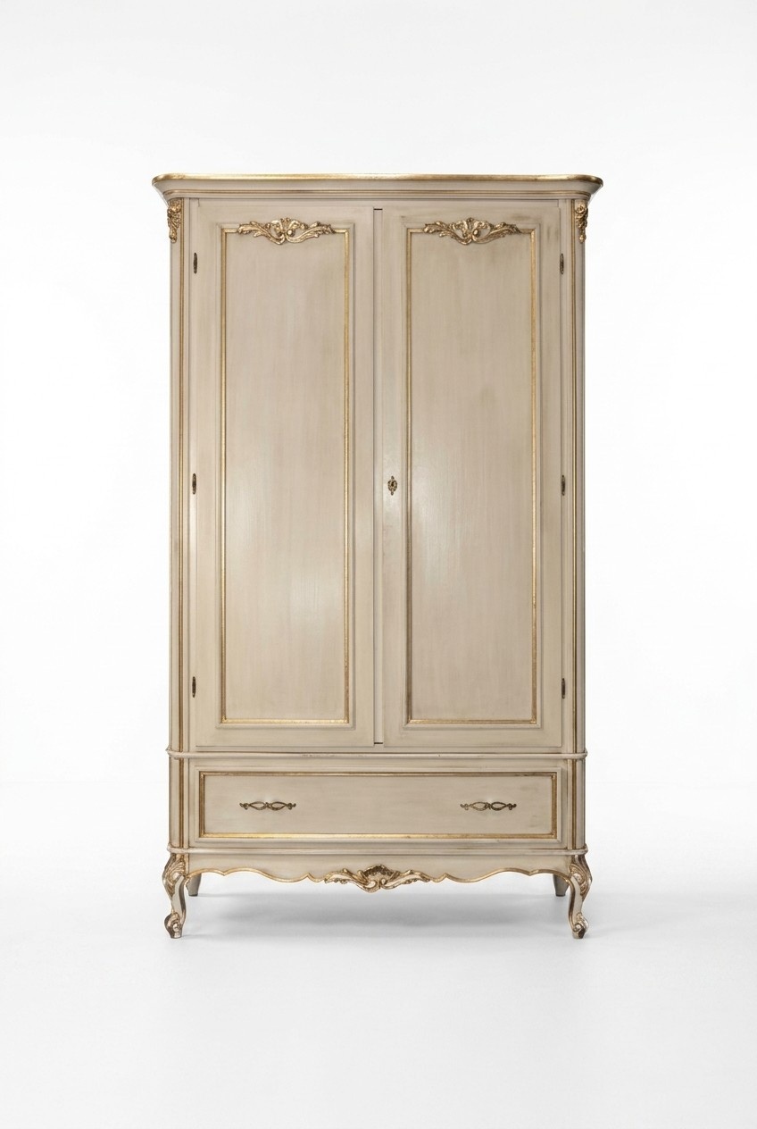 Bedroom Wardrobe Luxury Wood Classic Design Furniture Beige New