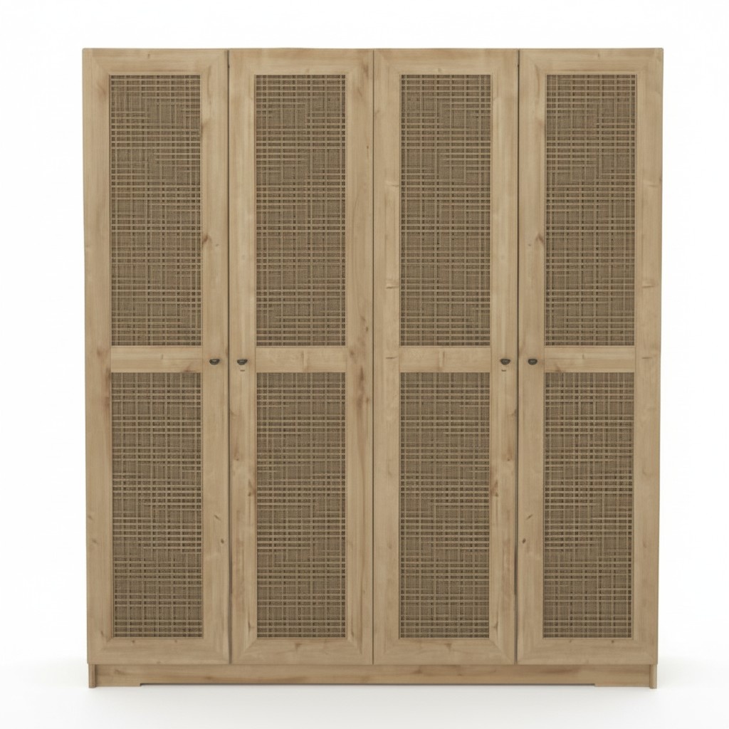 Bedroom wardrobe modern furniture brown wood luxury design 180cm