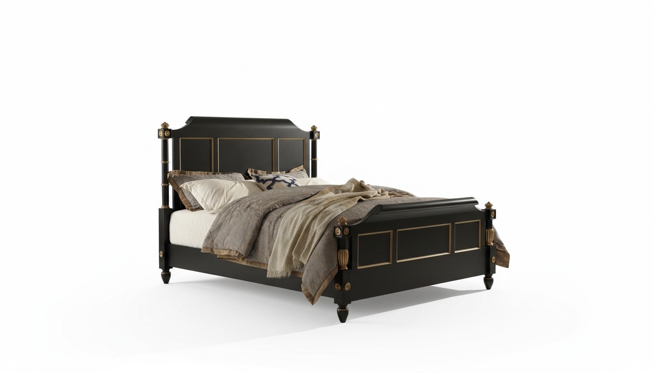 Bedroom Wooden Bed Real Wood Bed Hotel 180x200 Style Solid Furniture Beds